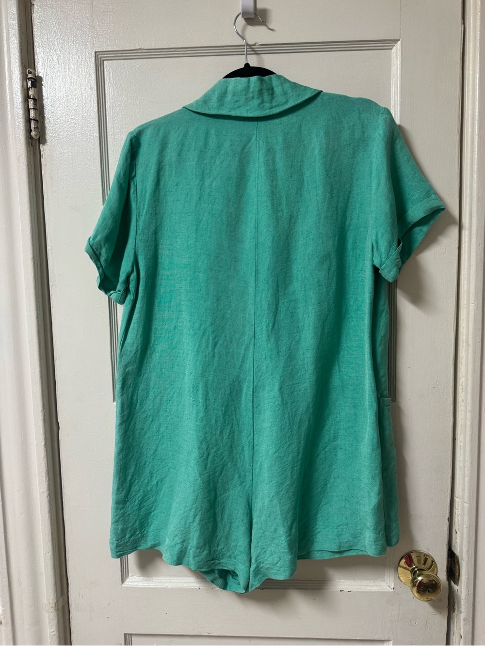 SHOW ME YOUR MUMU Bicoastal Blazer Romper in Linen Blend Seafoam Size Medium - Picture 6 of 13